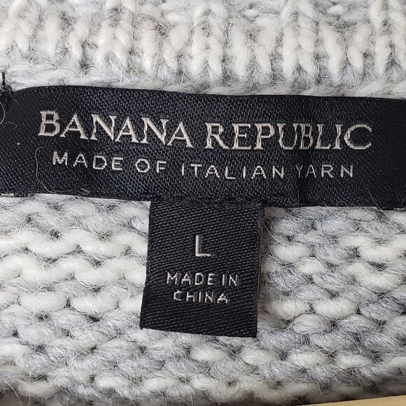 Banana Republic Alpaca Blend Sweater Women's Geo Knit Pattern Winter Cozy L - Picture 5 of 6